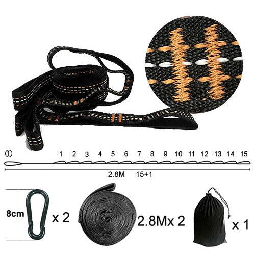 Adjustable Hammock Hanging Straps, Belts, and Hooks