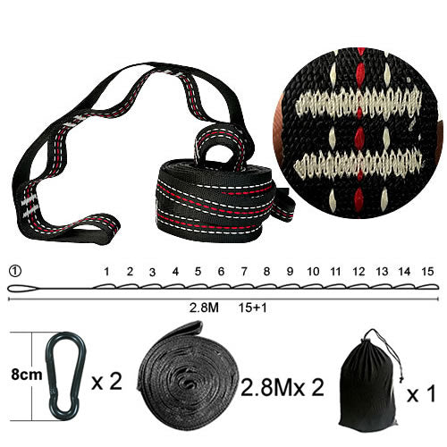 Adjustable Hammock Hanging Straps, Belts, and Hooks