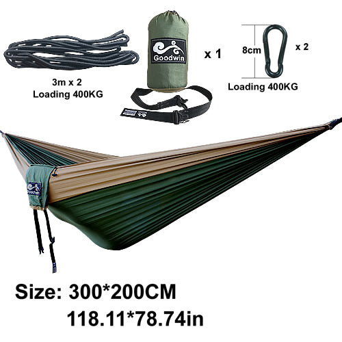 Double Person Parachute Nylon Hammock with Straps, Buckles