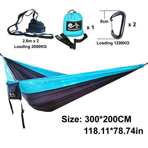Double Person Parachute Nylon Hammock with Straps, Buckles
