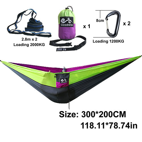 Double Person Parachute Nylon Hammock with Straps, Buckles