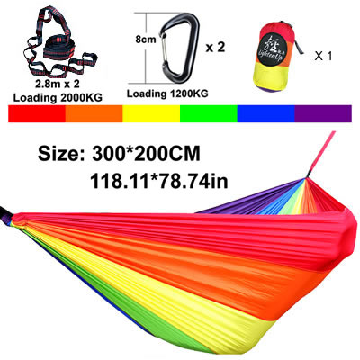 Double Person Parachute Nylon Hammock with Straps, Buckles