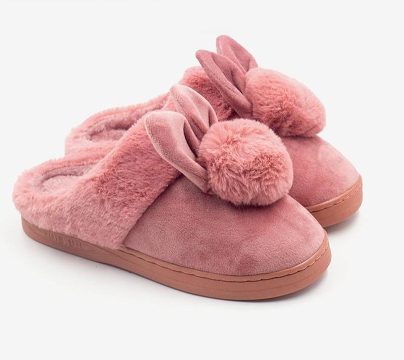 Cozy Rabbit Ears Plush Slippers