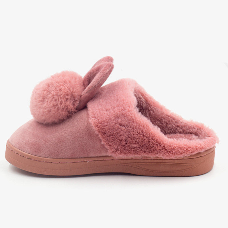 Cozy Rabbit Ears Plush Slippers