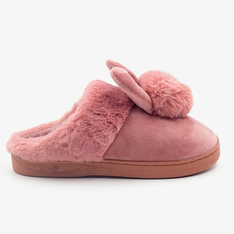 Cozy Rabbit Ears Plush Slippers