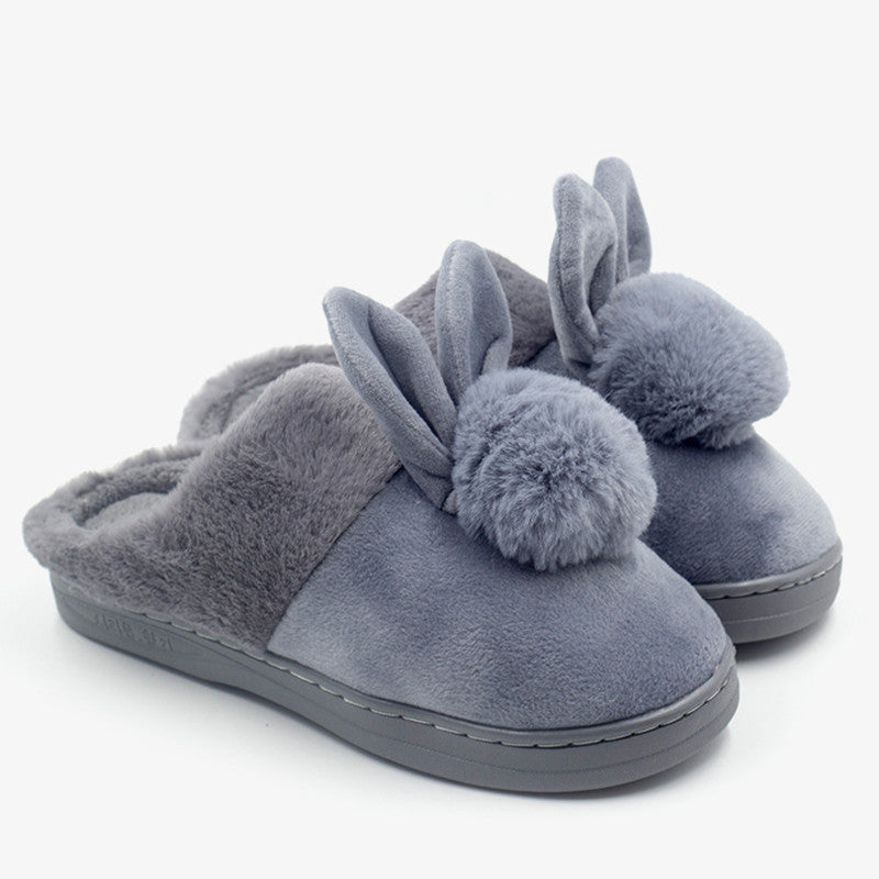 Cozy Rabbit Ears Plush Slippers