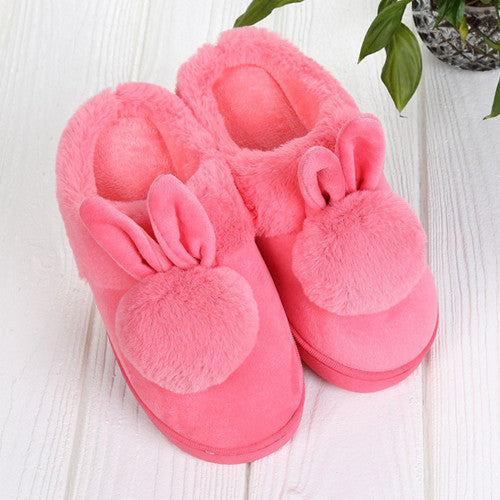 Cozy Rabbit Ears Plush Slippers