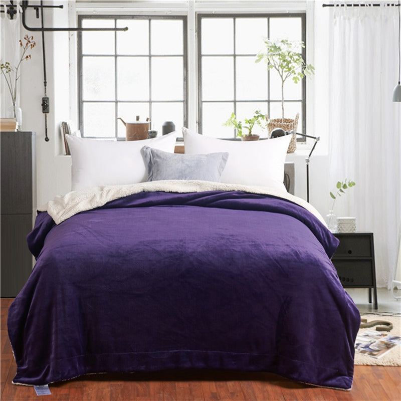 Sherpa Poly Wool Throw Blanket