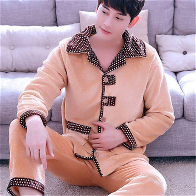 Men's Thick Fleece Pajama Set