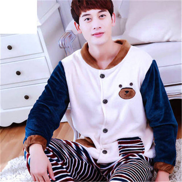 Men's Thick Fleece Pajama Set