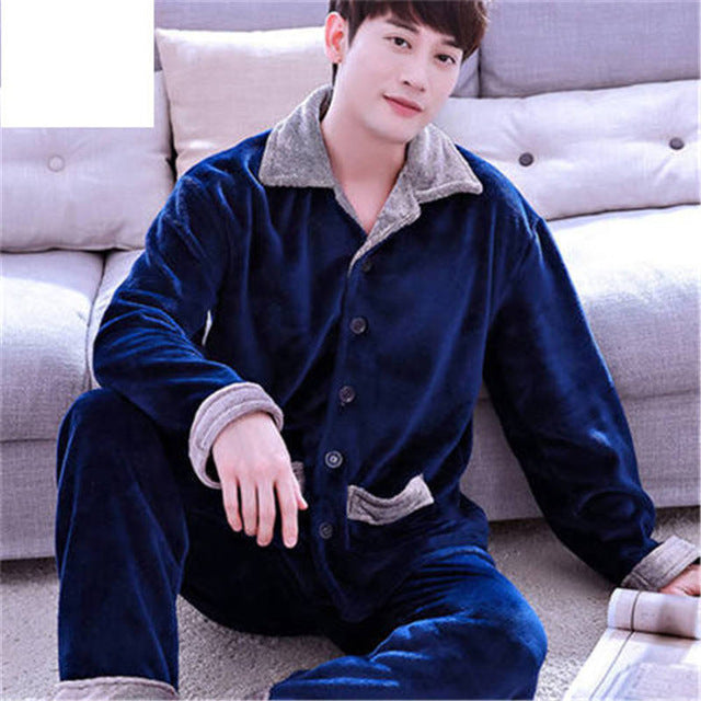 Men's Thick Fleece Pajama Set