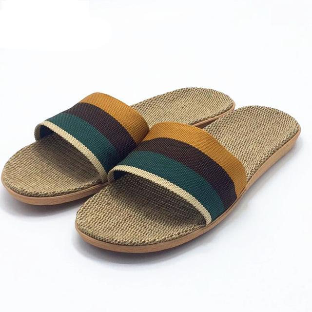 Men's Flax Woven Home Slippers