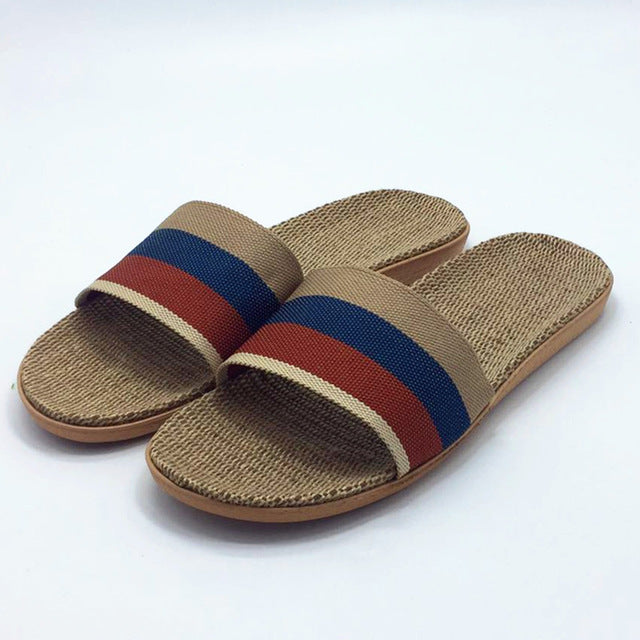 Men's Flax Woven Home Slippers