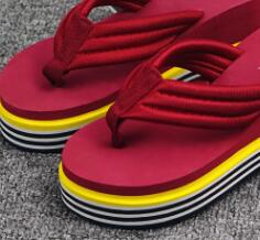 Women's Striped Sole Fashion Platform Flip Flops