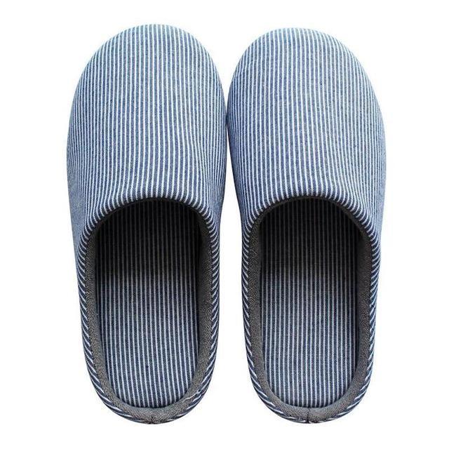 Men's Pin-Striped Cotton Slippers