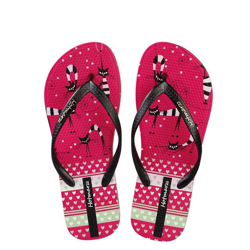 Crazy Cat, Butterfly Print Ladies' Flip Flop Sandals