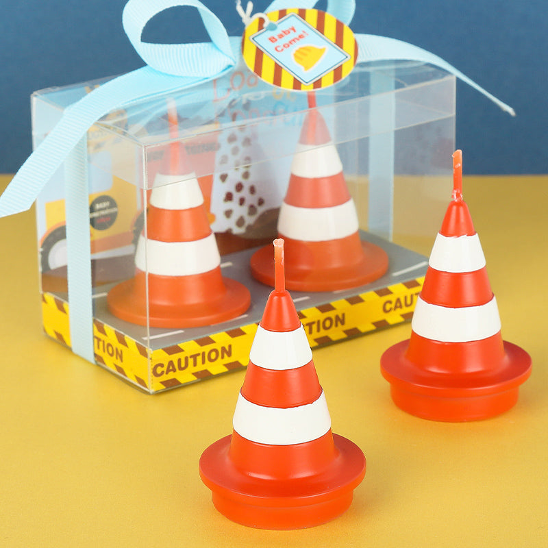 Birthday Candle Road Cone Scented Candles Boy Engineering Toys
