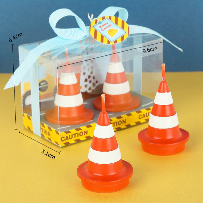 Birthday Candle Road Cone Scented Candles Boy Engineering Toys