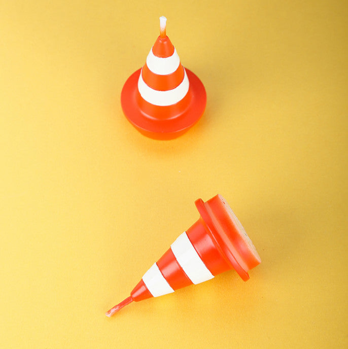 Birthday Candle Road Cone Scented Candles Boy Engineering Toys