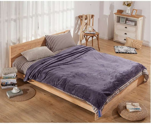 Waffle Pattern Flannel Microfiber Bed Cover or Throw