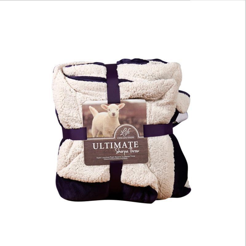 Sherpa Poly Wool Throw Blanket