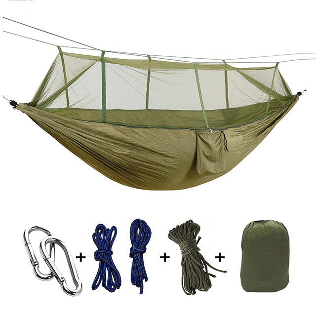 Double Hammock High Strength Parachute Fabric with Mosquito Net