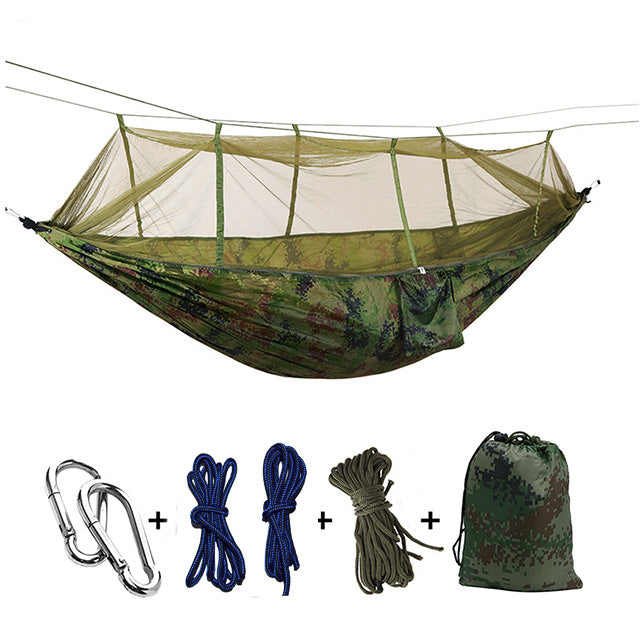 Double Hammock High Strength Parachute Fabric with Mosquito Net
