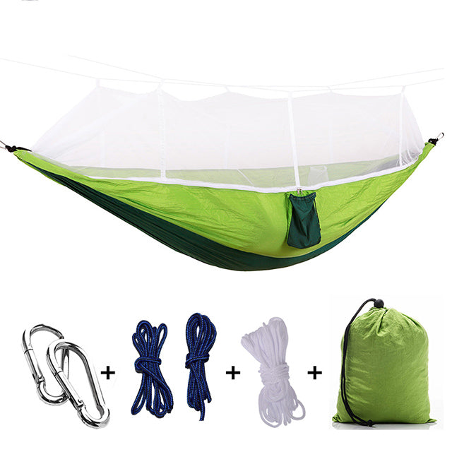 Double Hammock High Strength Parachute Fabric with Mosquito Net