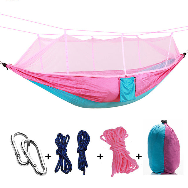 Double Hammock High Strength Parachute Fabric with Mosquito Net