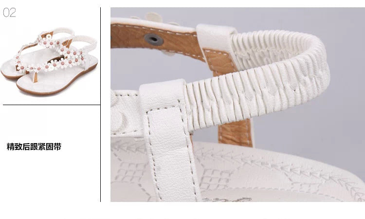 Ladies Bohemian Flower Strap Flat Sandals