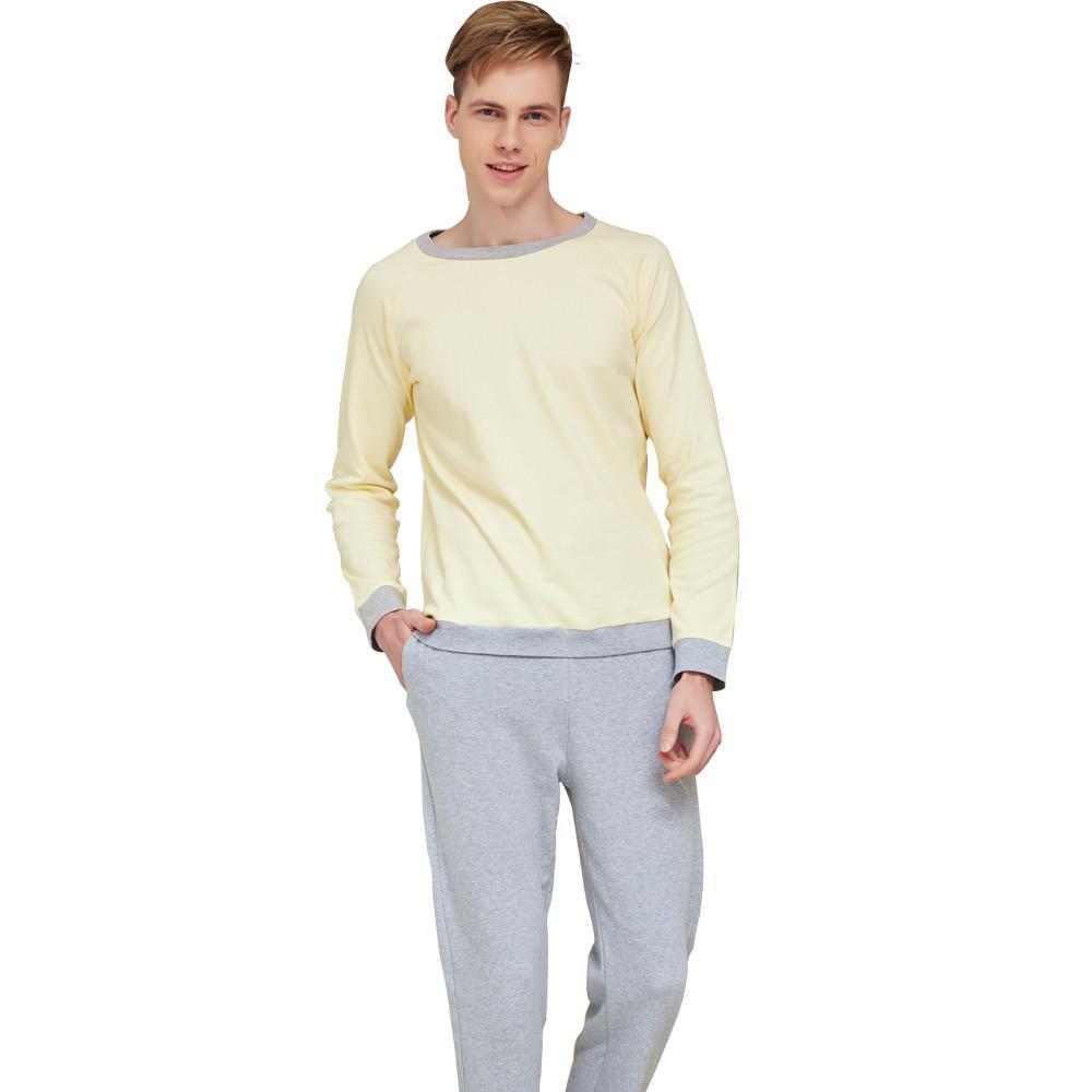 Men's Full O-Neck Cotton Pajamas Set