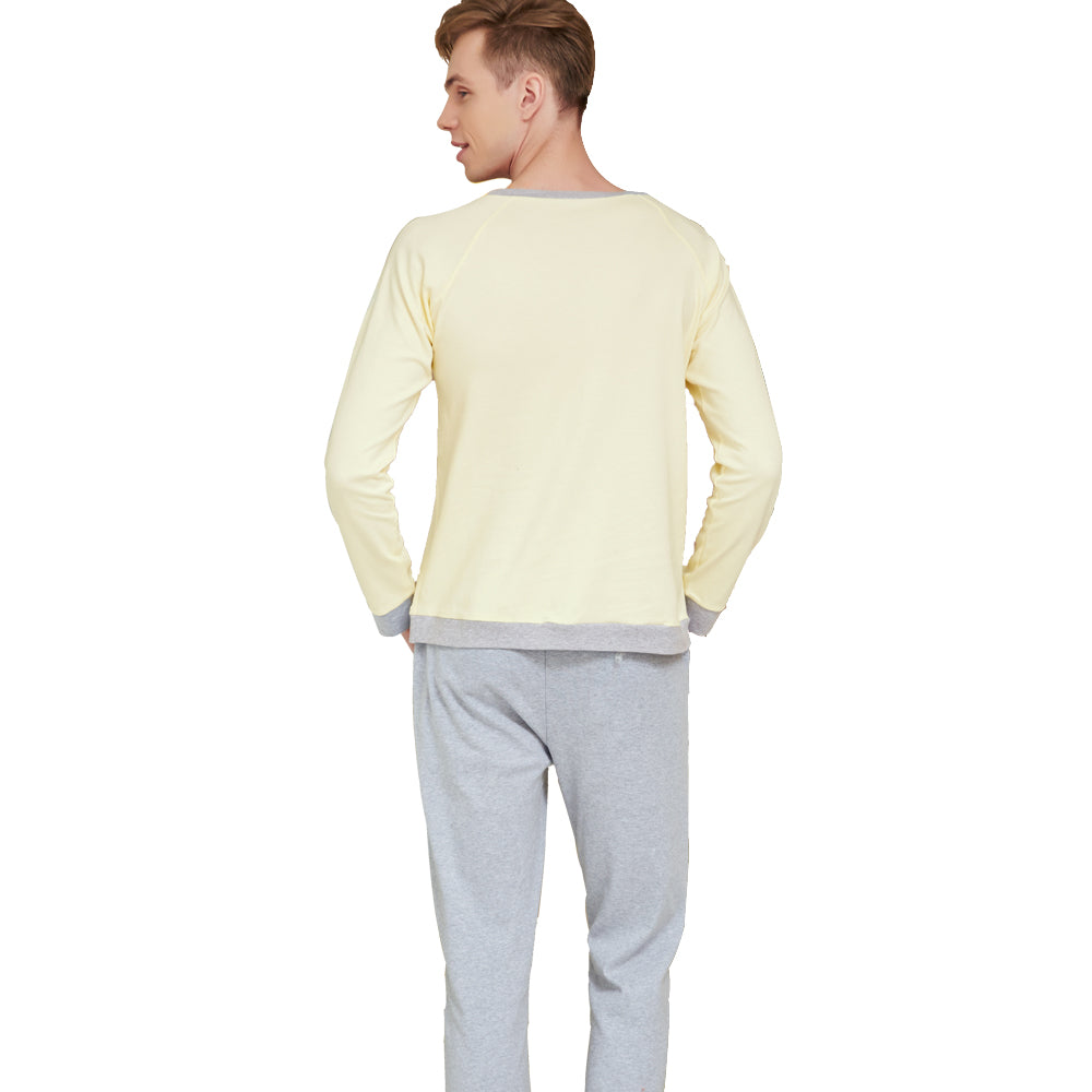 Men's Full O-Neck Cotton Pajamas Set