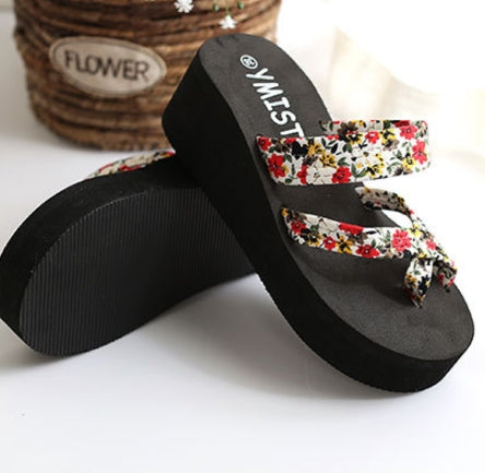 Women's Floral Bling Platform Slippers