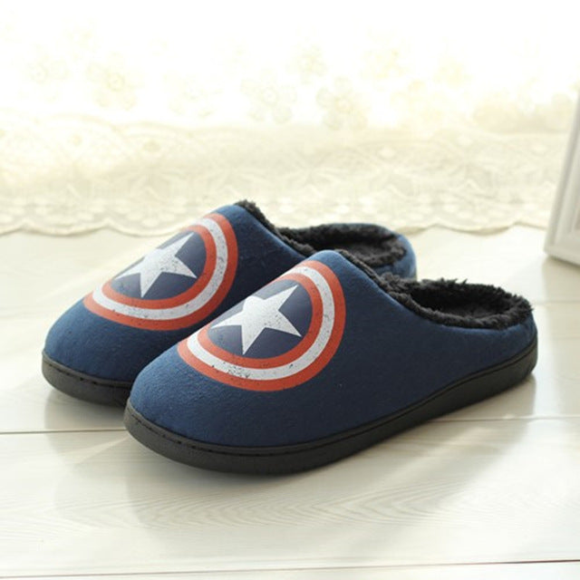 Unisex Super Hero Plush Felt Slippers