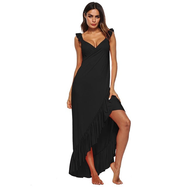 Ruffles Full Length Women's Swimsuit Cover Up