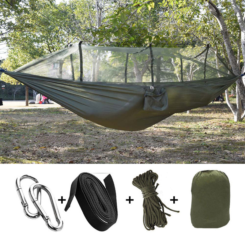 Hammock with Mosquito Netting Canopy for Camping, Two-Person