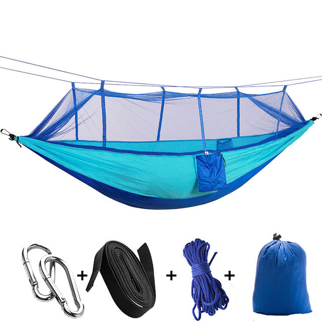 Hammock with Mosquito Netting Canopy for Camping, Two-Person