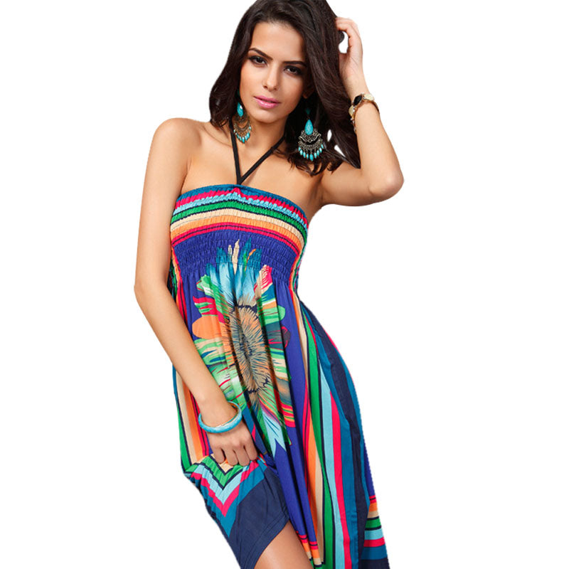 Women's Brazilian Beach Dress with Fitted Top
