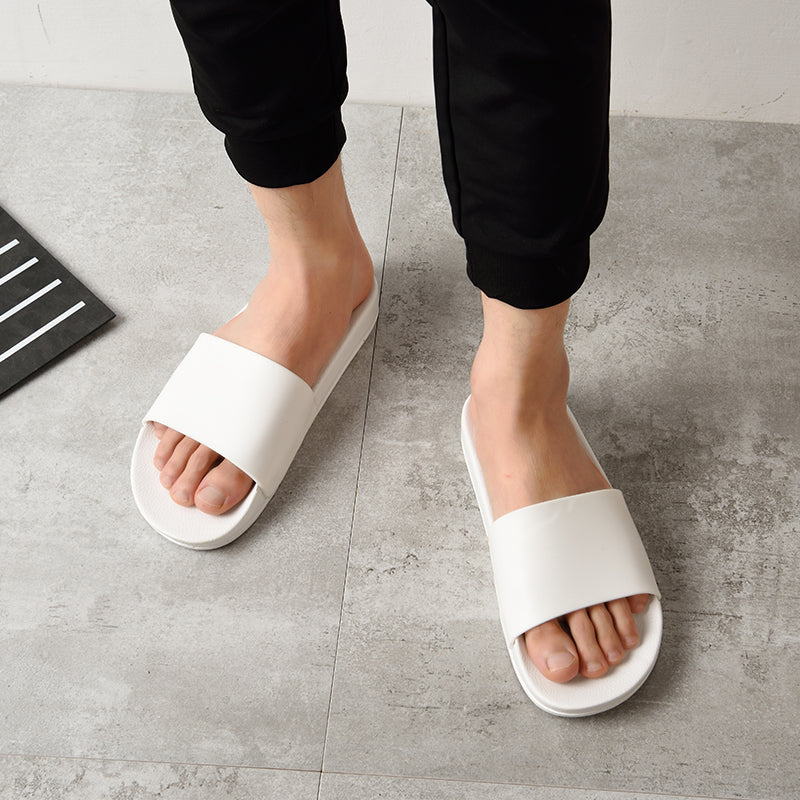 Men's Minimalist Black And White Slipper Sandal