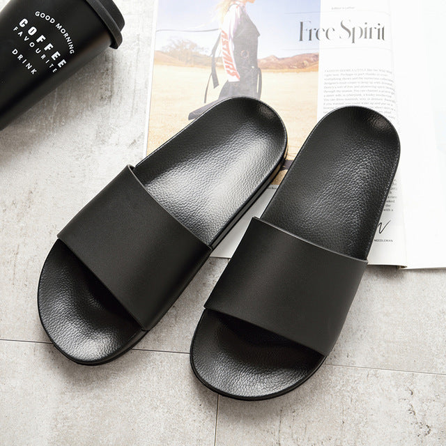 Men's Minimalist Black And White Slipper Sandal