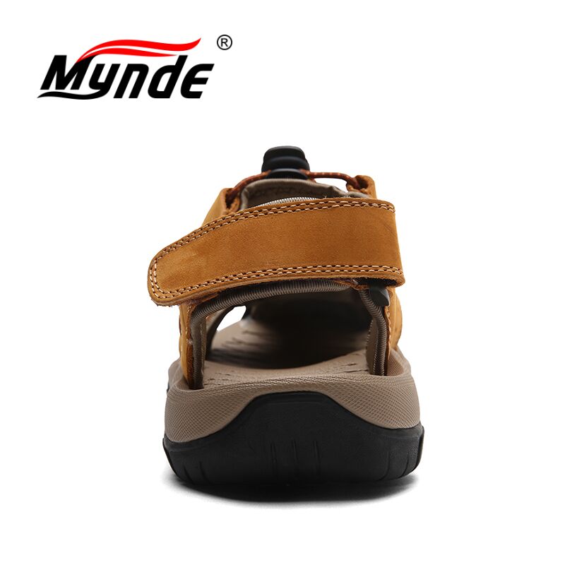 Men's Ankle Strap Leather Sandals Big Sizes 38-47