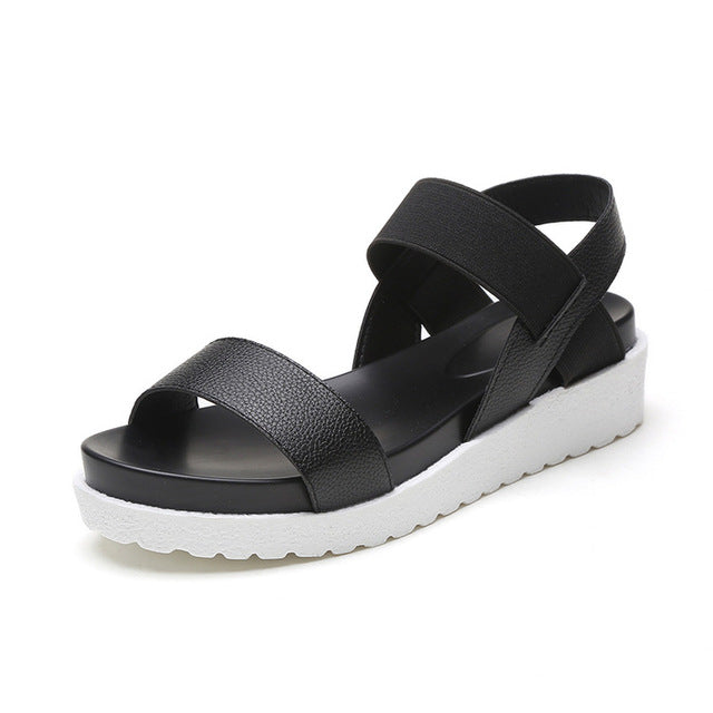 Women's Soft Sole Peep-toe Leather Sandals