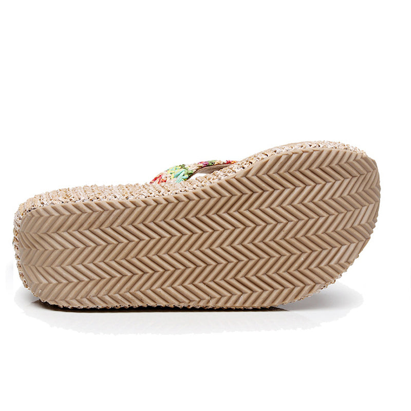 Ladies' Contour Arch Platform Sandals with Flowers