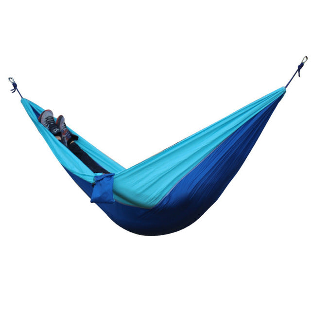 Two-Color Parachute Nylon Double Hammock