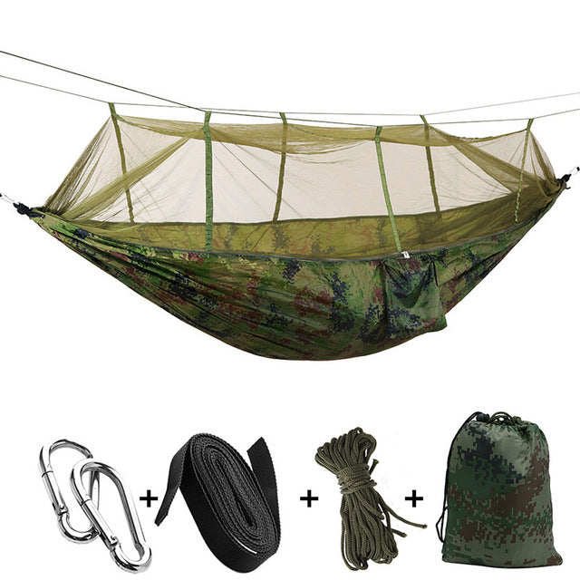 Hammock with Mosquito Netting Canopy for Camping, Two-Person