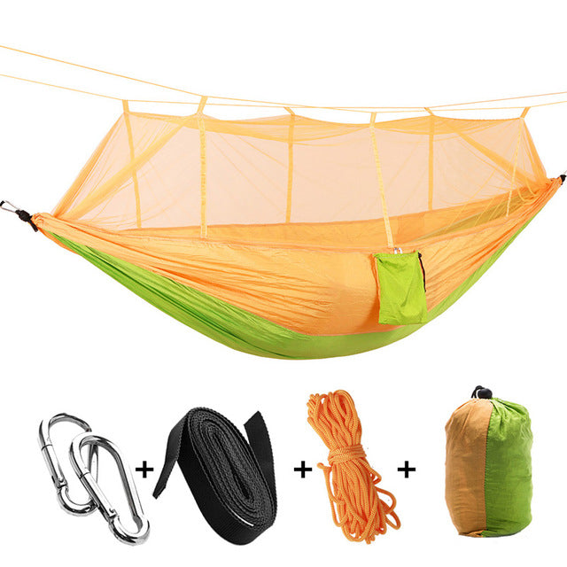 Hammock with Mosquito Netting Canopy for Camping, Two-Person