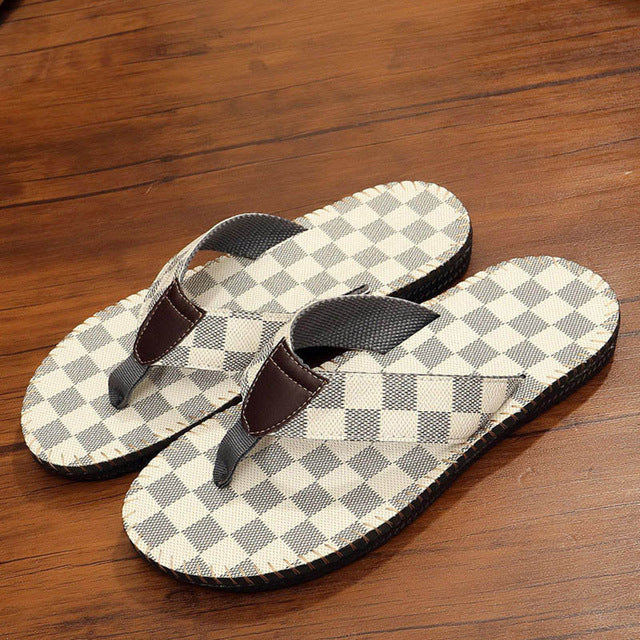 Checkerboard Pattern Leisure Flip Flop Sandals