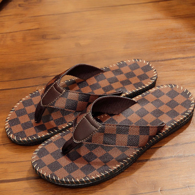 Checkerboard Pattern Leisure Flip Flop Sandals