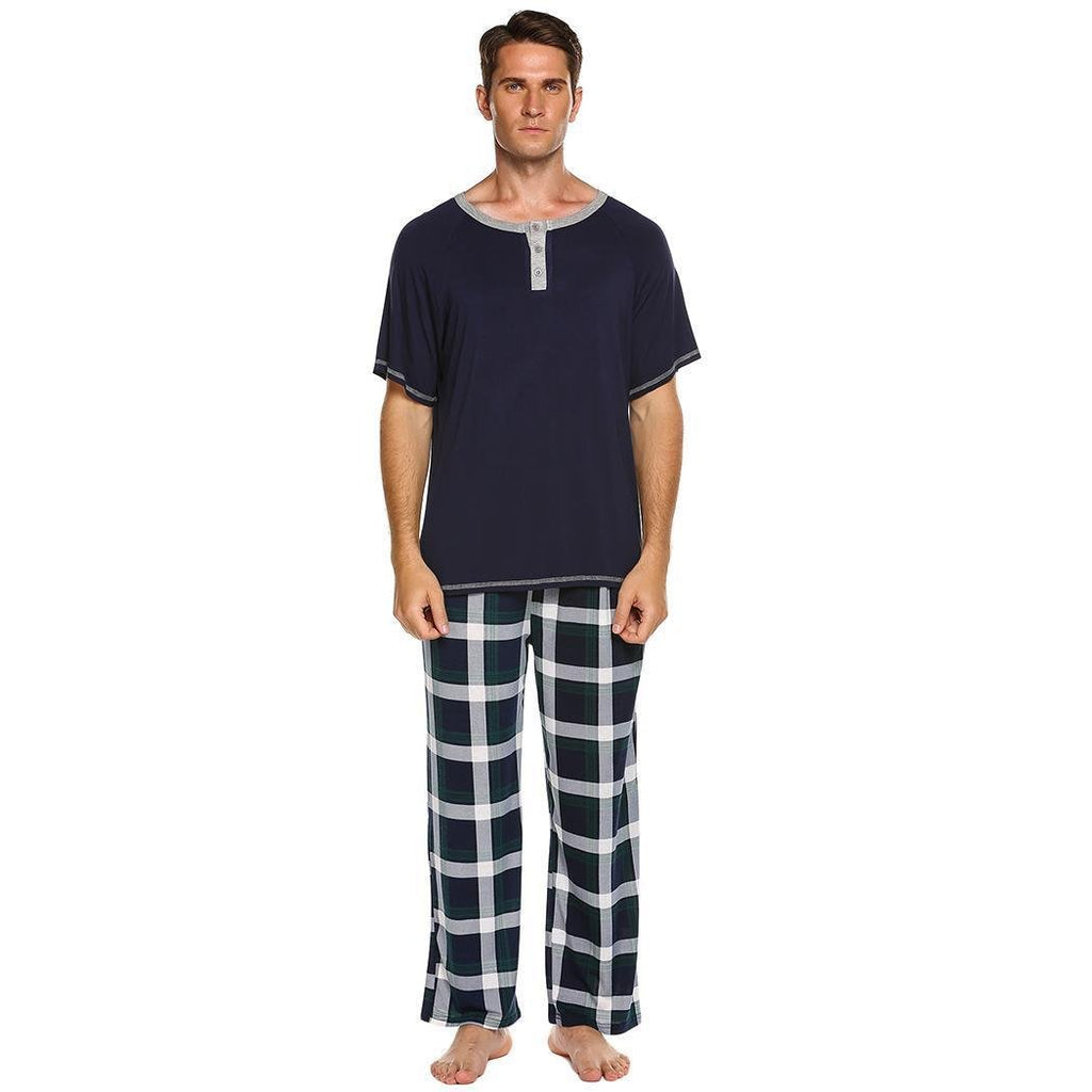 Pajamas Set 100% Cotton Plaid Super Soft Sleepwear