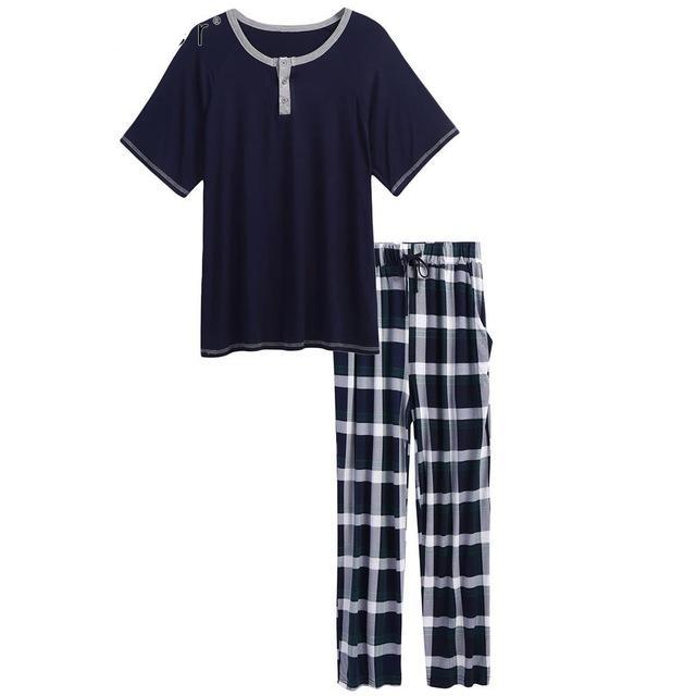 Pajamas Set 100% Cotton Plaid Super Soft Sleepwear